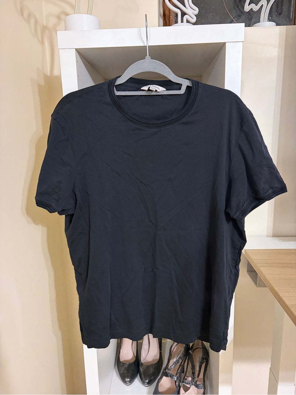 Club Monaco Black/grey Short Sleeve Crew Tee